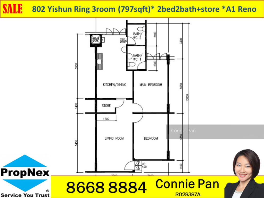 Blk 802 Yishun Ring Road (Yishun), HDB 3 Rooms #117643962